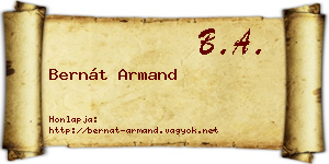 Bernát Armand névjegykártya